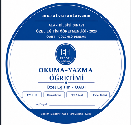 Özel Eğitim ÖABT: Okuma-Yazma Öğretimi