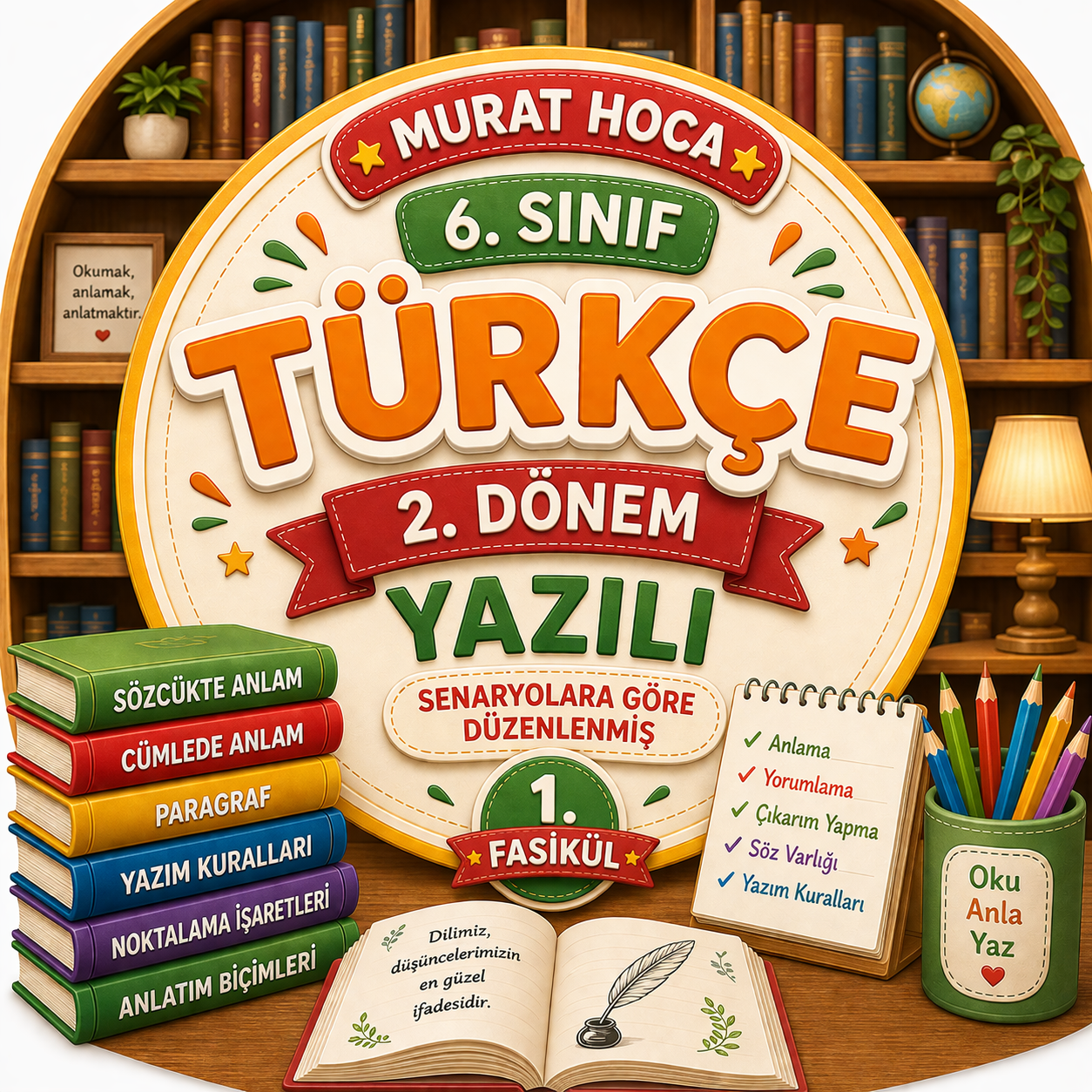 6. Sınıf Türkçe  Senaryo Temelli 2. Dönem. 2.Sınavı ve Çözüm Anahtarı
