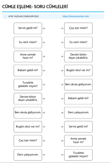 CÜMLE EŞLE