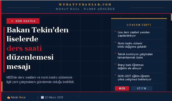 Bakan Tekin'den liselerde ders saati düzenlemesi mesajı