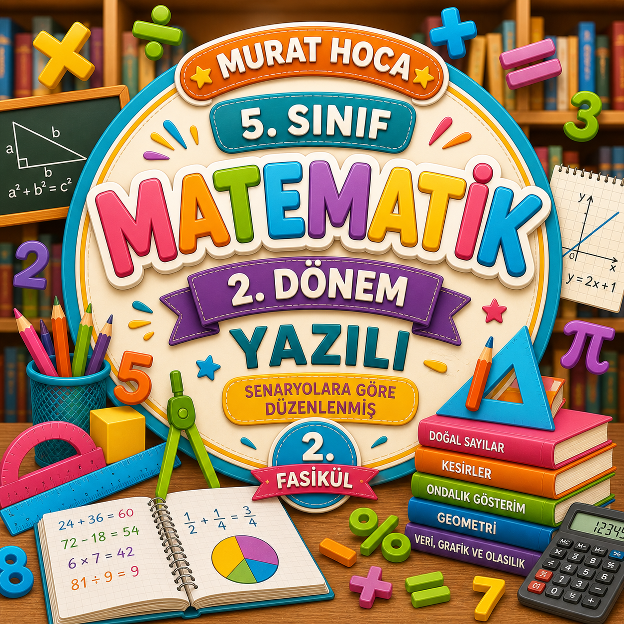 5. Sınıf Matematik MEB Senaryolu 2.Dönem  Sınav 2. Fasikül