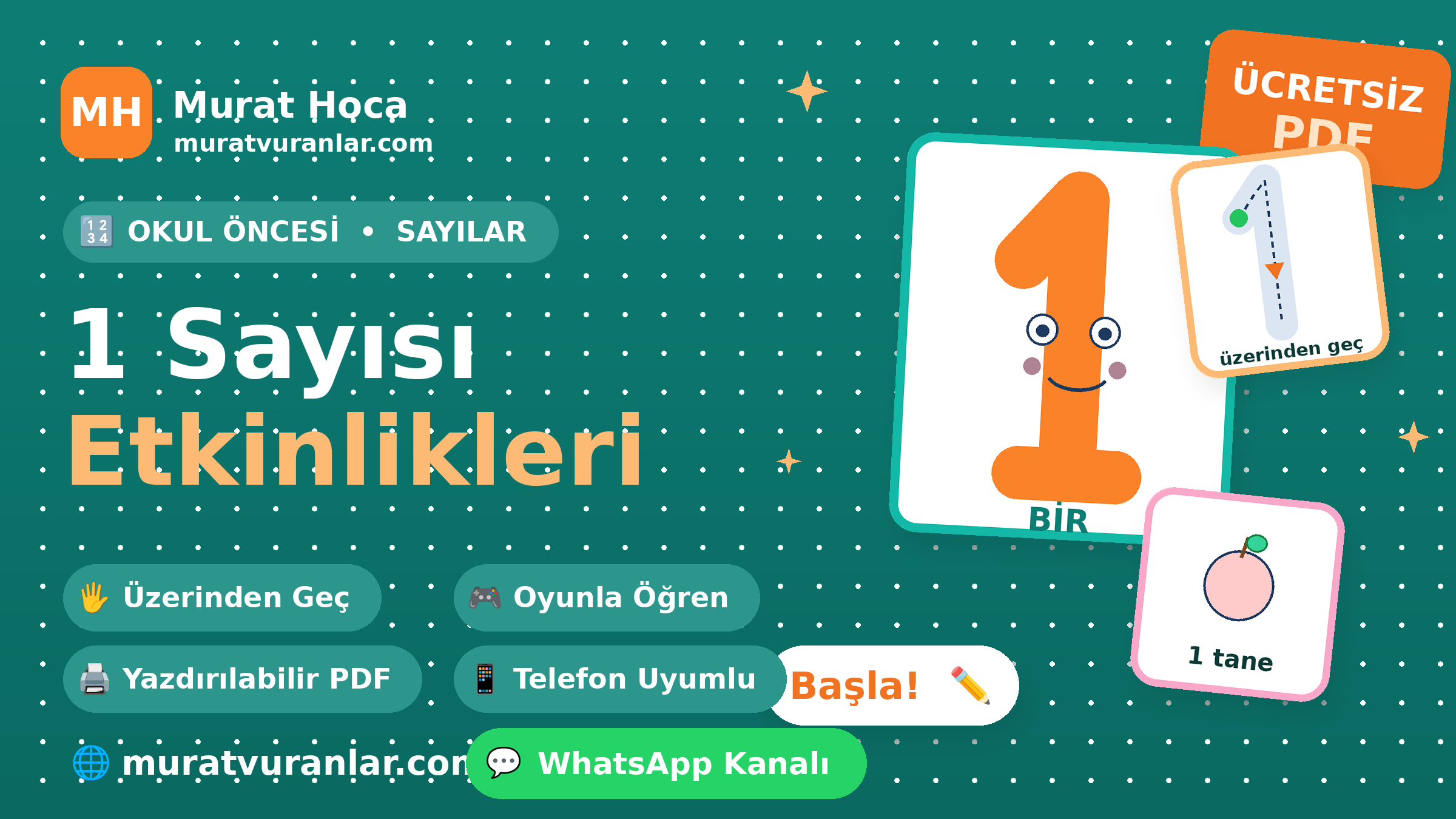 1 Sayısı Etkinlikleri – Yazma, Boyama, Üzerinden Geçme | Murat Hoca