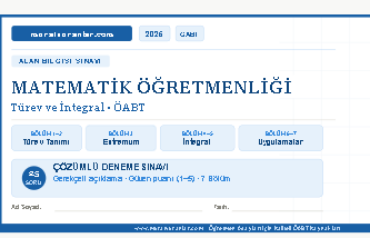 Matematik ÖABT: Türev ve İntegral Analizi - 25 Kritik Soru & Detaylı Çözümler