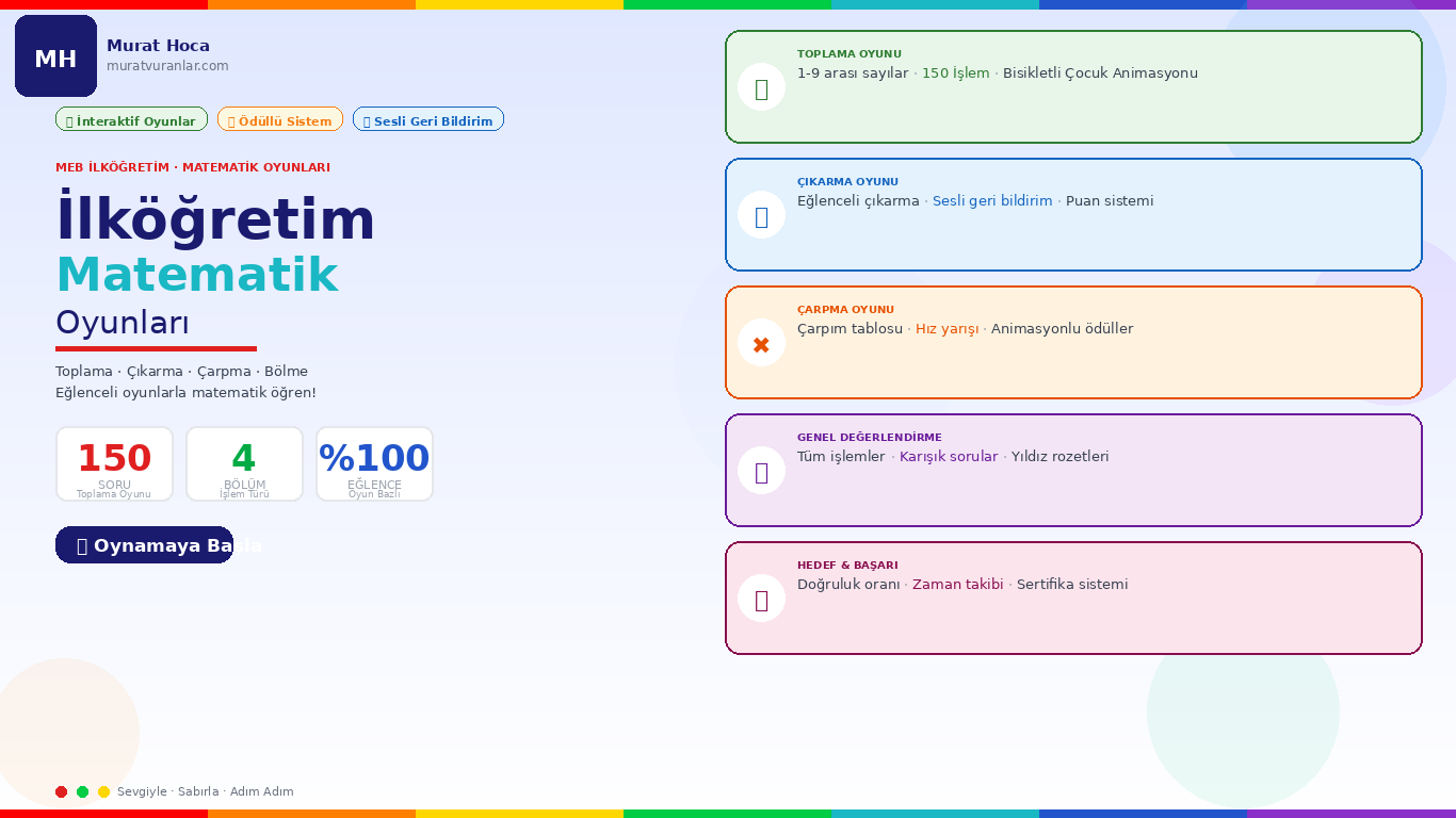 Toplama Oyunu – Tek Basamaklı Sayılar | İlköğretim Matematik Oyunları