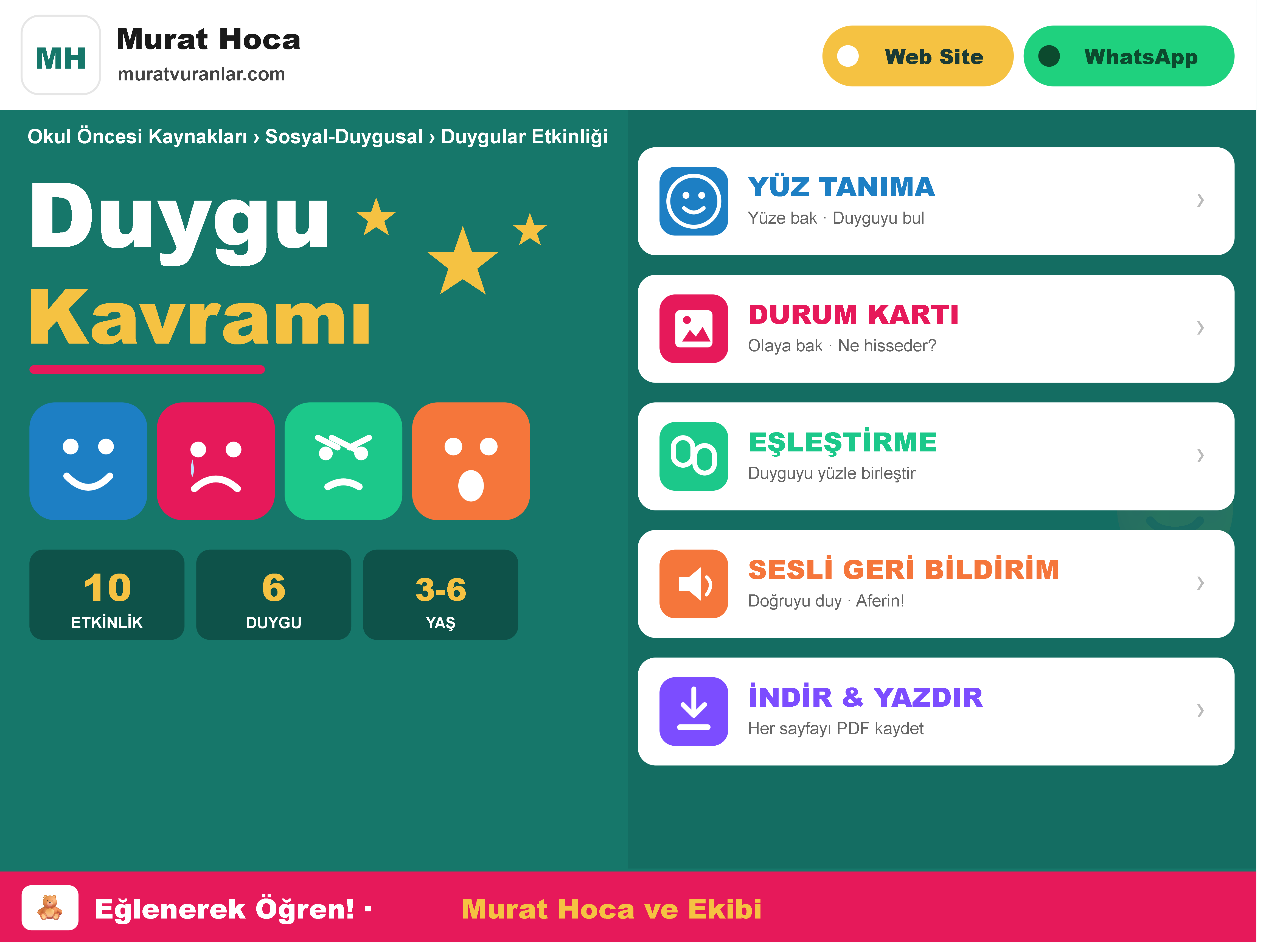 Duygularımızı Tanıyoruz: Yüz İfadeleri ve Duygu Kavramları Etkinliği