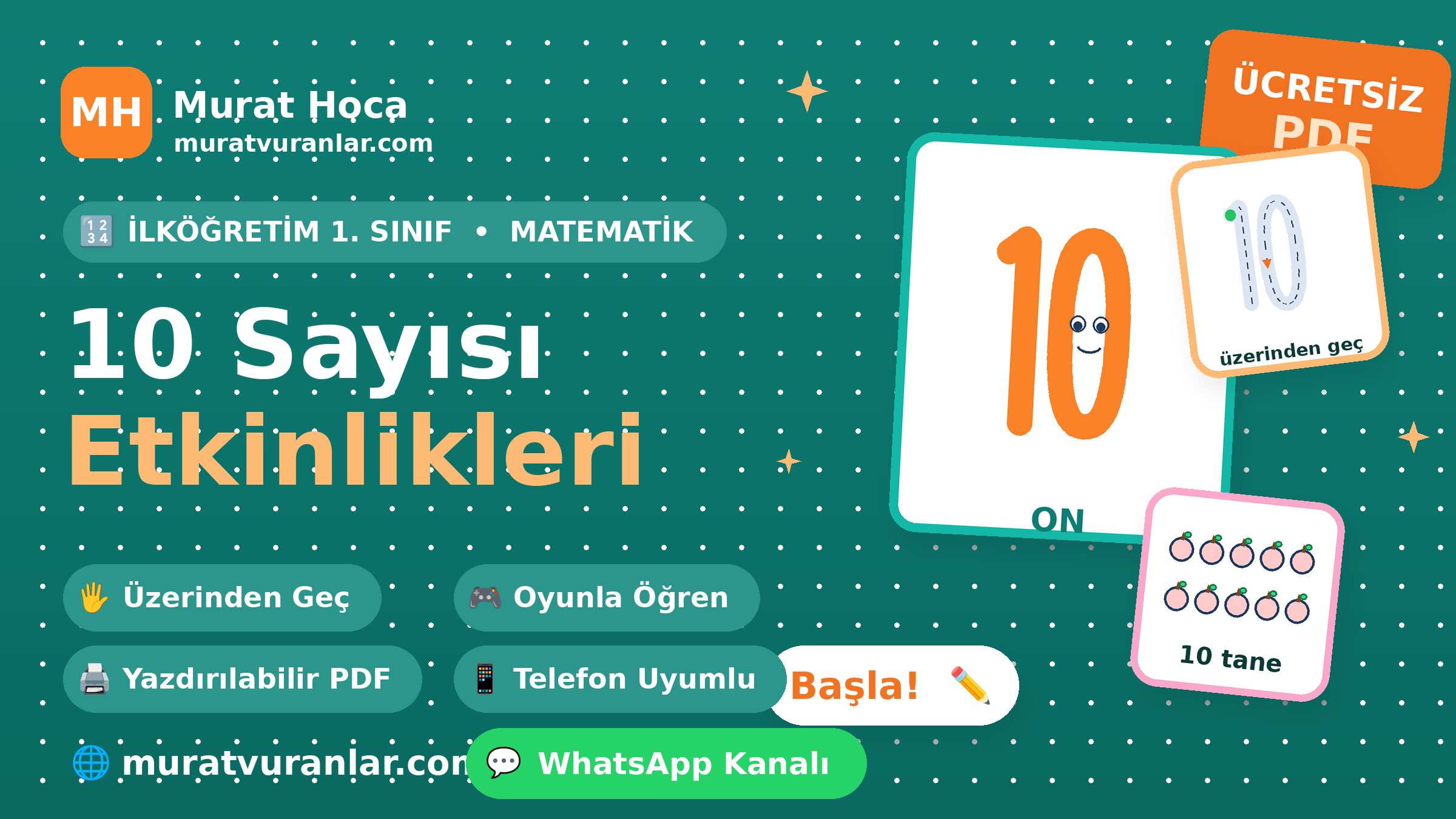 10 Sayısı Etkinlikleri – Yazma, Boyama, Üzerinden Geçme | Murat Hoca