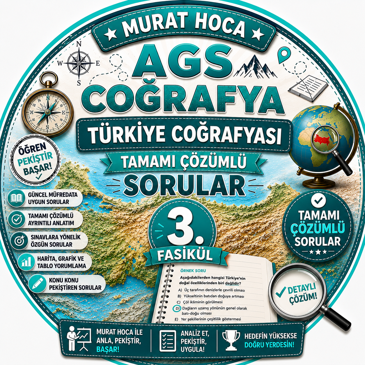 Murat Hoca ile AGS Coğrafya: Türkiye Coğrafyası 3. Fasikül (Analiz & Soru Çözümü)