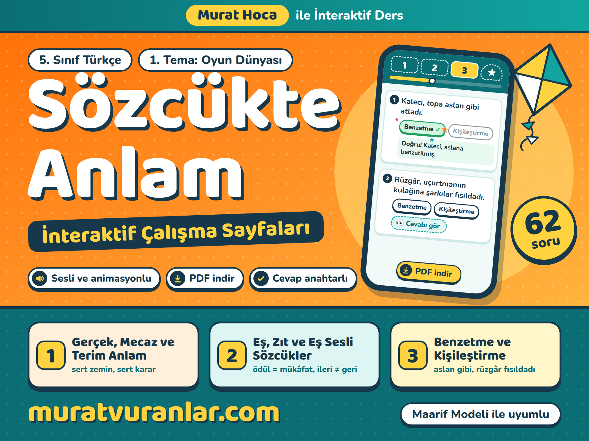 5.Sınıf Türkçe 1. Tema Oyun Dünyası