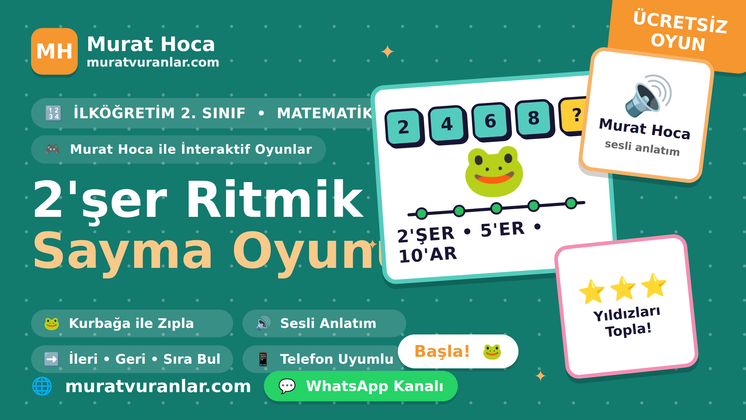 2. Sınıf 2'şer Ritmik Sayma Oyunu – Ücretsiz İnteraktif Oyun