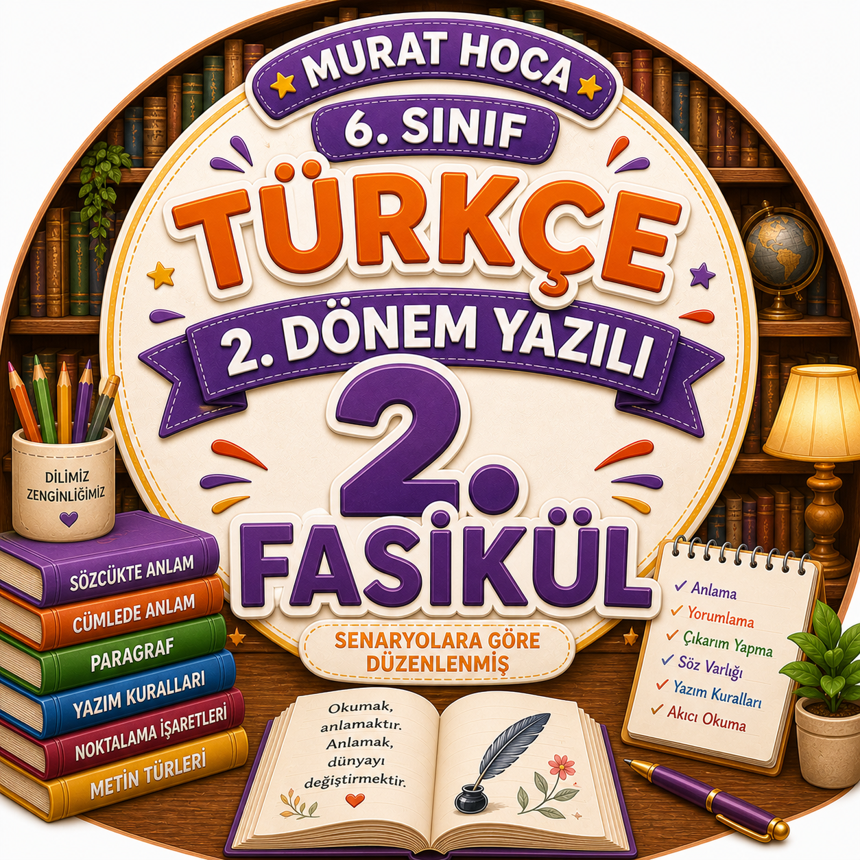 6. Sınıf Türkçe 2. Dönem 2. Yazılı Soruları 2.Fasikül