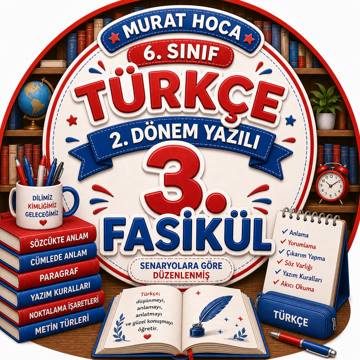 6. Sınıf Türkçe 2. Dönem 2. Yazılı Hazırlık (MEB Senaryoları Temelli - 3.Fasikül)