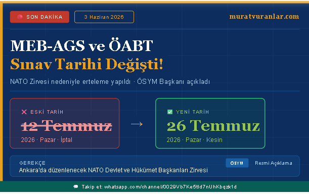 MEB-AGS ve ÖABT Sınav Tarihi Değişti!