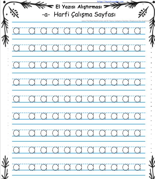 -a-  Harfi Çalışma Sayfası
