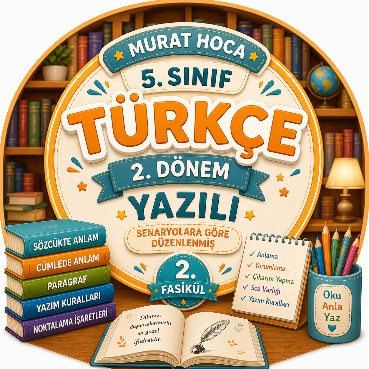 5. Sınıf Türkçe 2. Dönem Senaryolara Uygun Kazanım Odaklı Genel Değerlendirme Sınavı